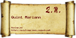 Quint Mariann névjegykártya